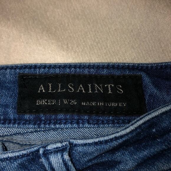HP🎉ALL SAINTS BIKER CROPPED SKINNY JEANS 26 - Picture 6 of 7